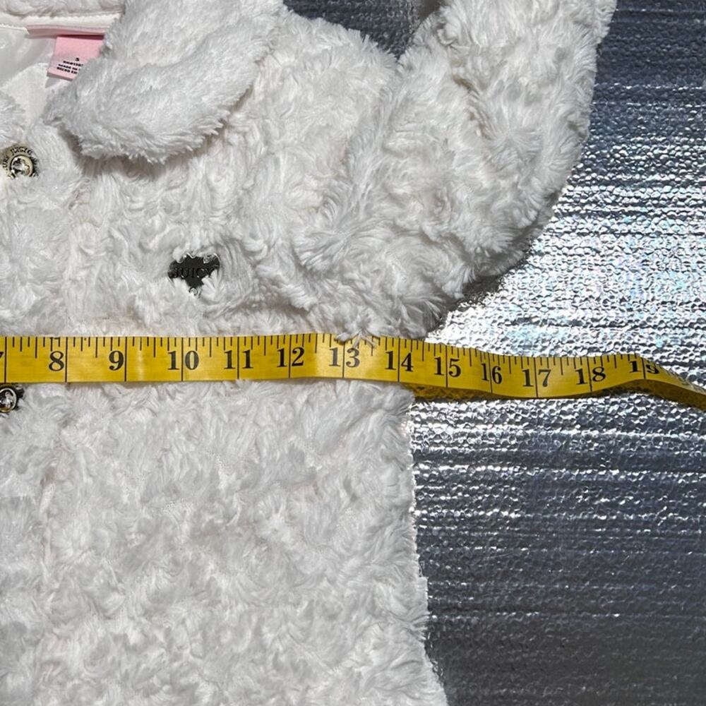 Juicy Couture Girls White Faux Fur Coat Size 5 - Picture 10 of 11